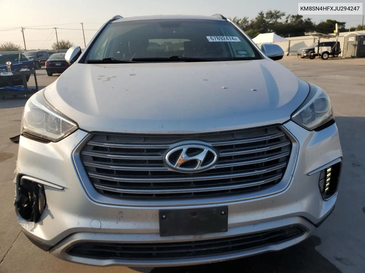 2018 Hyundai Santa Fe Se VIN: KM8SN4HFXJU294247 Lot: 67892474