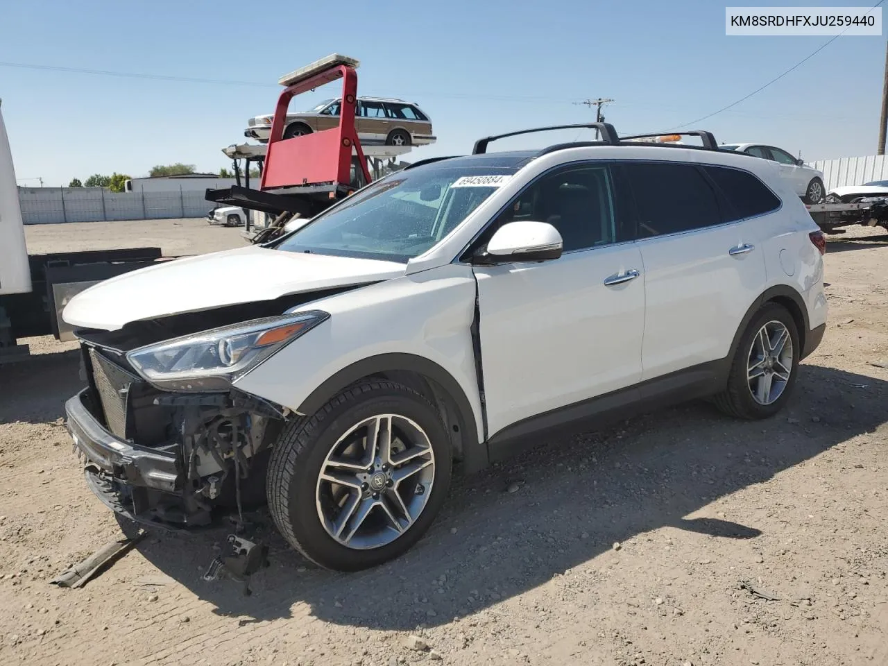 2018 Hyundai Santa Fe Se Ultimate VIN: KM8SRDHFXJU259440 Lot: 69450884