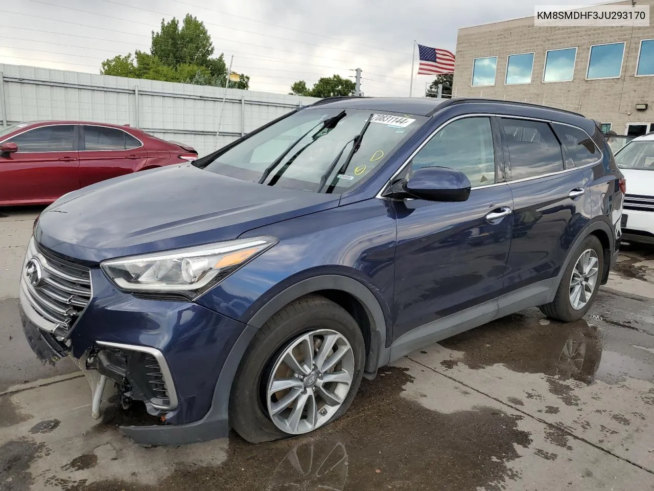 2018 Hyundai Santa Fe Se VIN: KM8SMDHF3JU293170 Lot: 70831144