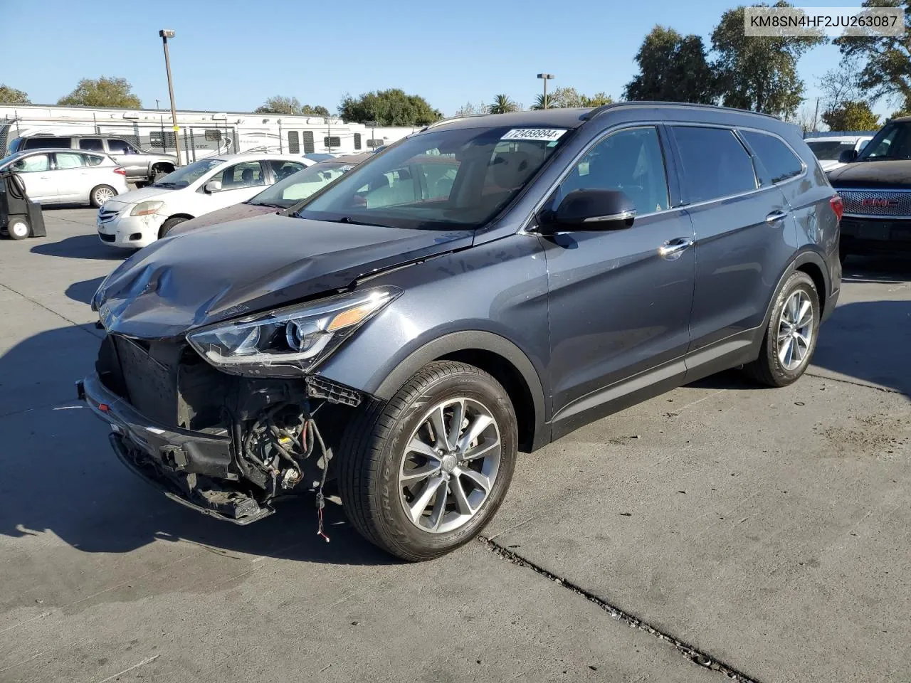 2018 Hyundai Santa Fe Se VIN: KM8SN4HF2JU263087 Lot: 72459994