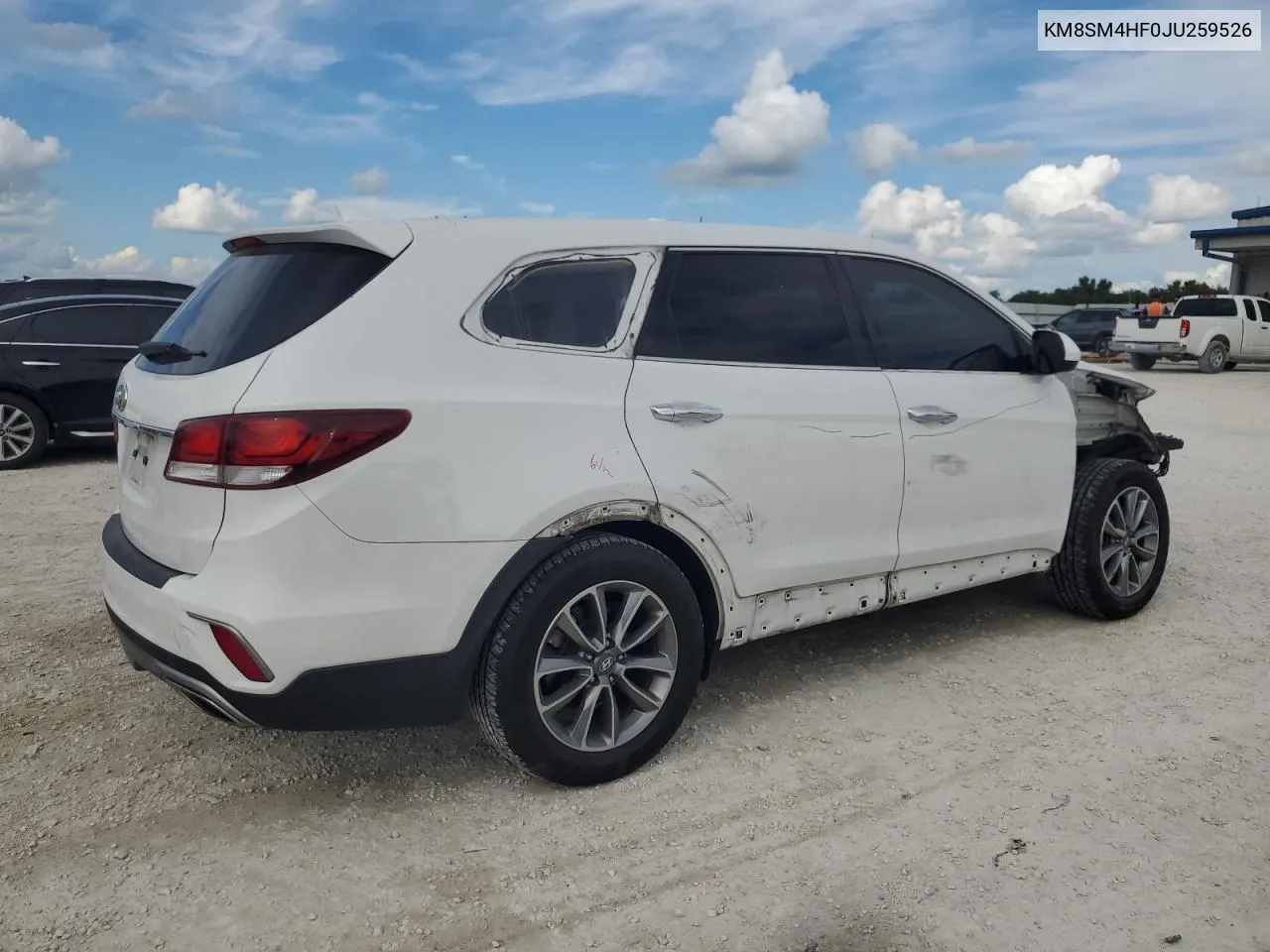 KM8SM4HF0JU259526 2018 Hyundai Santa Fe Se