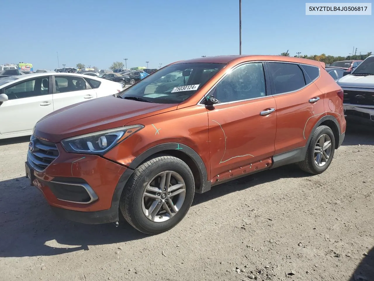 2018 Hyundai Santa Fe Sport VIN: 5XYZTDLB4JG506817 Lot: 75030124