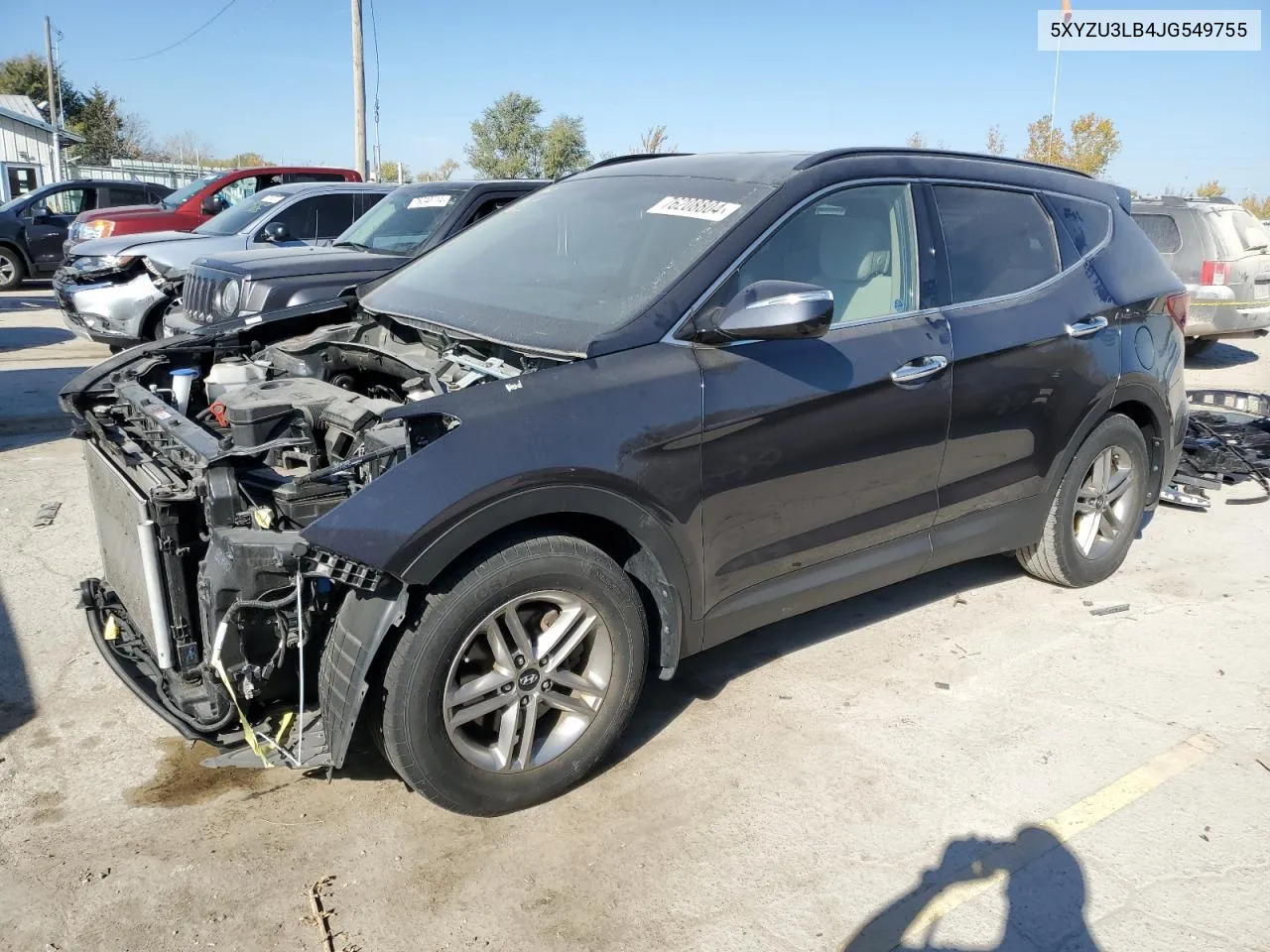 2018 Hyundai Santa Fe Sport VIN: 5XYZU3LB4JG549755 Lot: 76208804