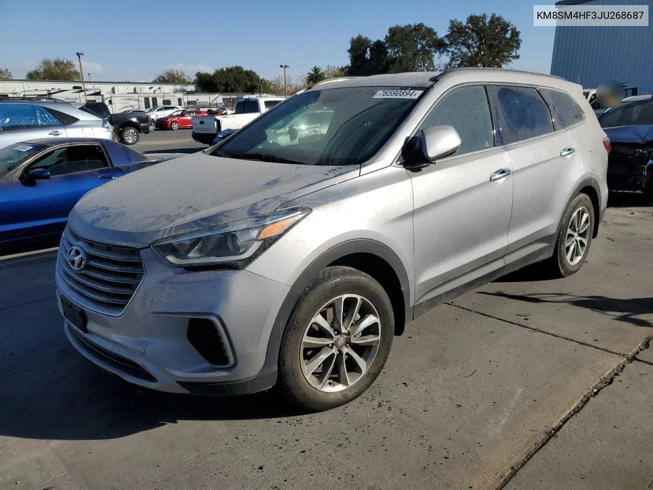 2018 Hyundai Santa Fe Se VIN: KM8SM4HF3JU268687 Lot: 76590894