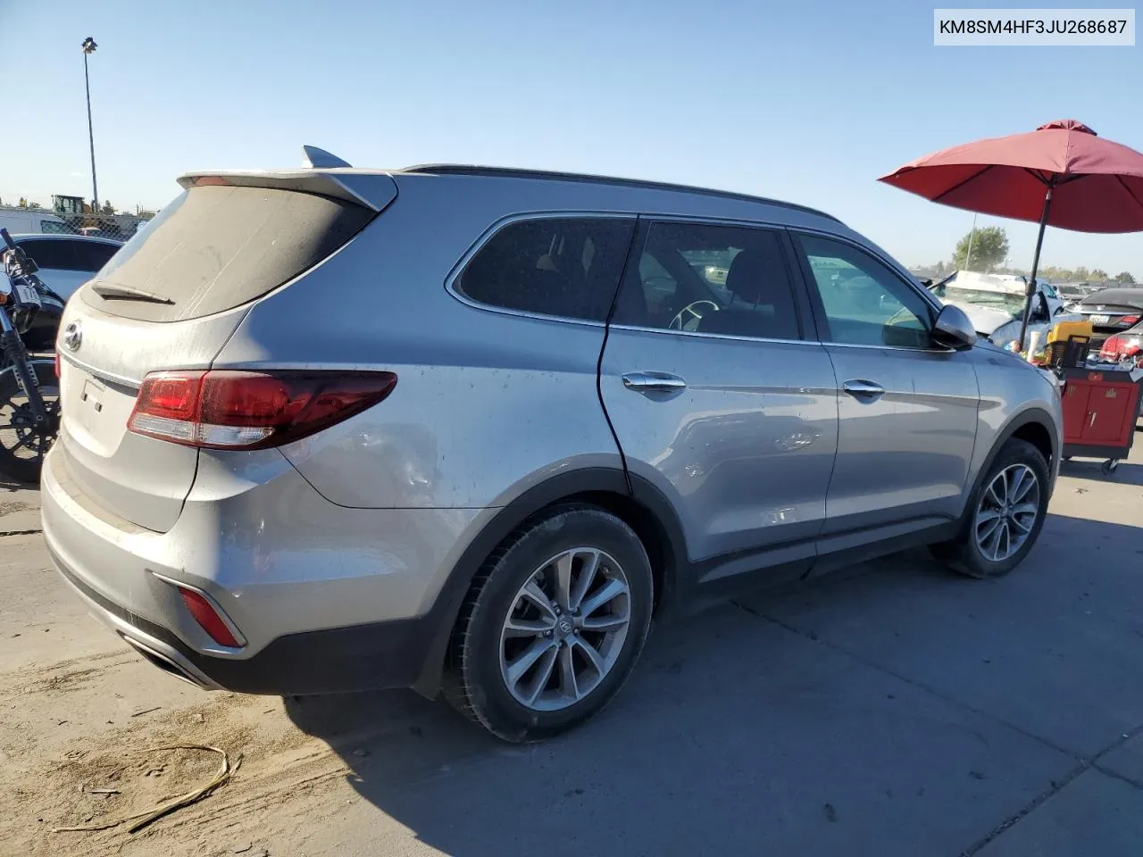 2018 Hyundai Santa Fe Se VIN: KM8SM4HF3JU268687 Lot: 76590894