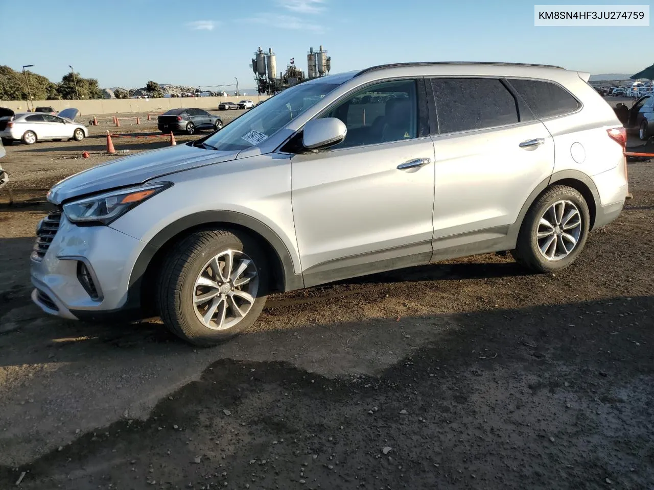 2018 Hyundai Santa Fe Se VIN: KM8SN4HF3JU274759 Lot: 76947714