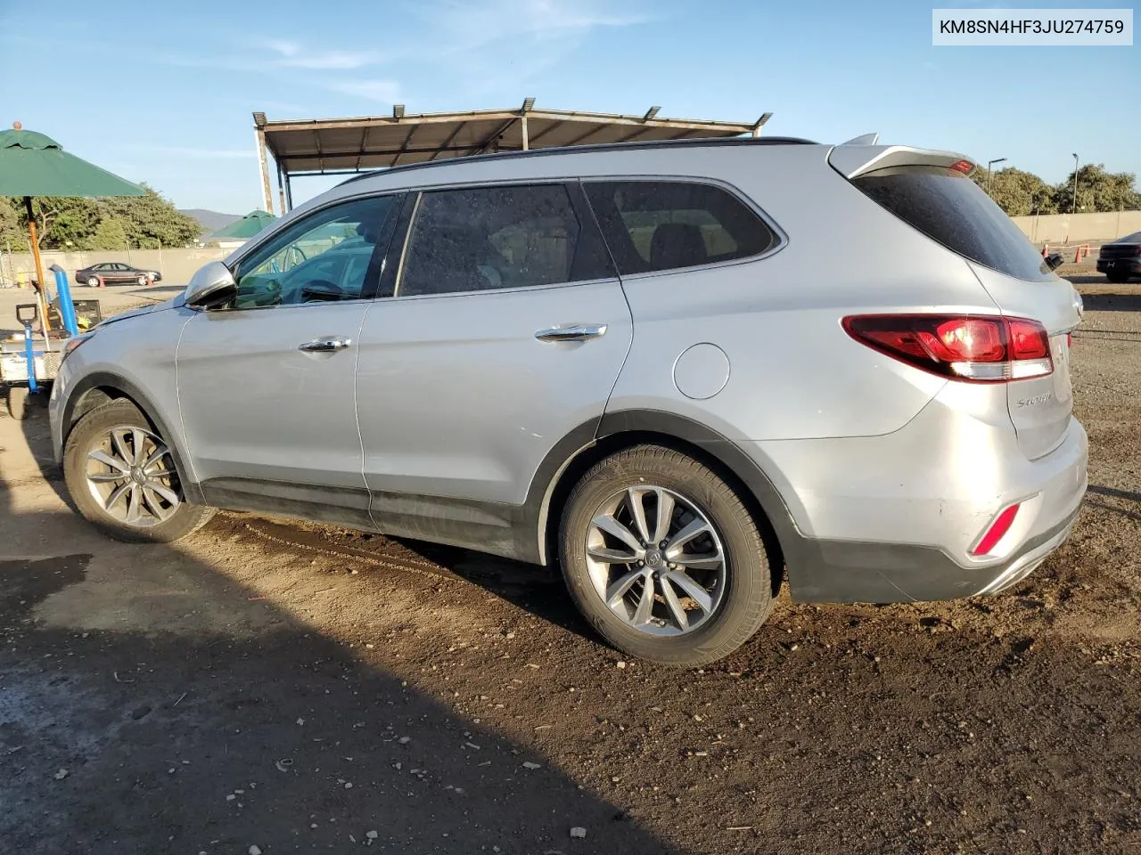 2018 Hyundai Santa Fe Se VIN: KM8SN4HF3JU274759 Lot: 76947714