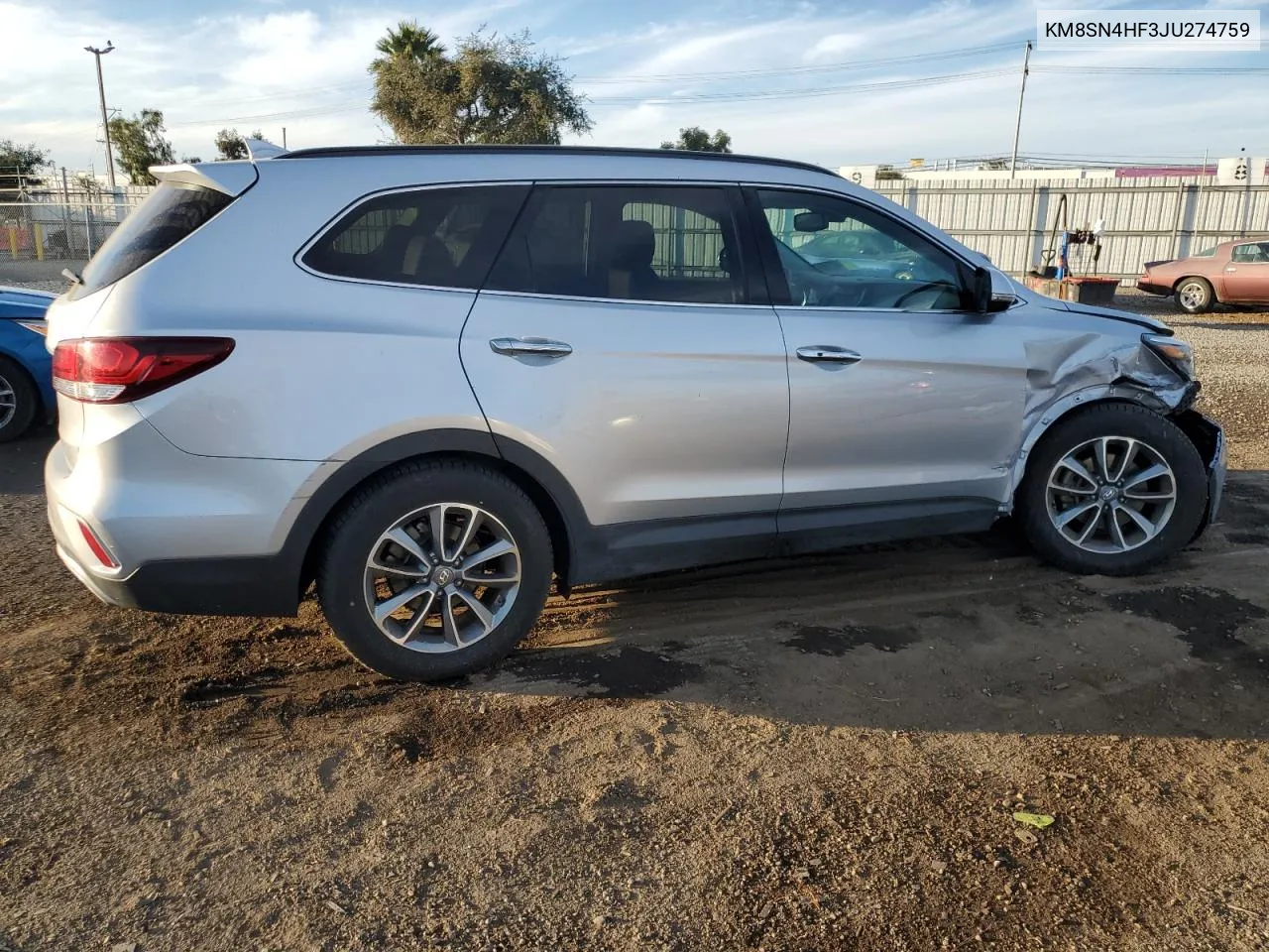 2018 Hyundai Santa Fe Se VIN: KM8SN4HF3JU274759 Lot: 76947714