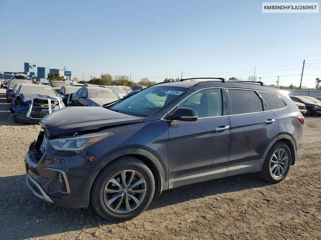 2018 Hyundai Santa Fe Se VIN: KM8SNDHF3JU260957 Lot: 77022844