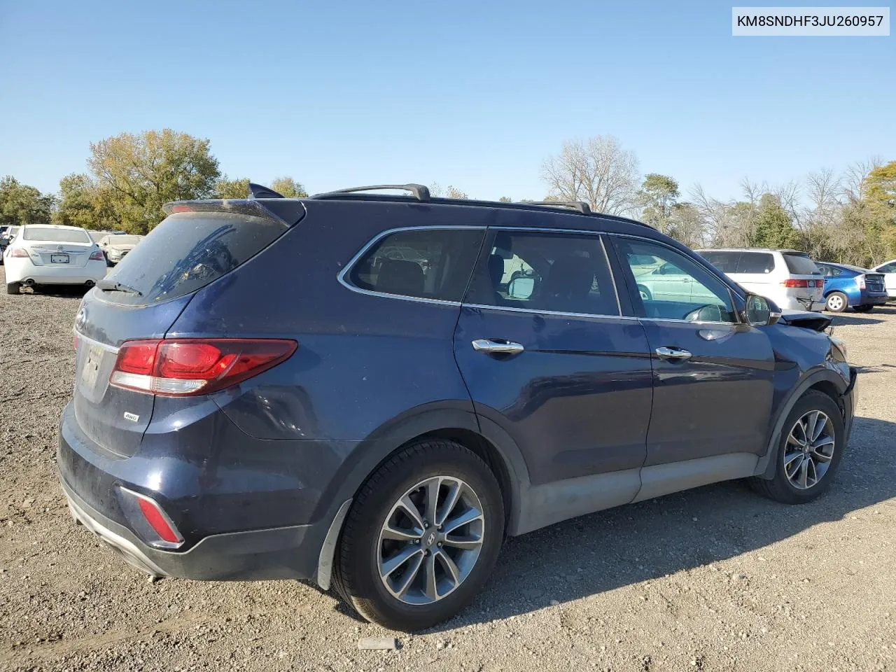 2018 Hyundai Santa Fe Se VIN: KM8SNDHF3JU260957 Lot: 77022844