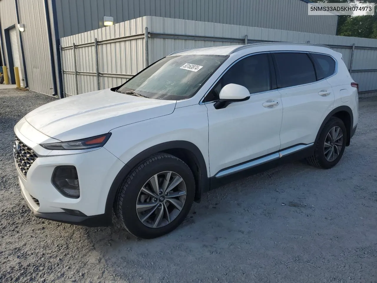 2019 Hyundai Santa Fe Sel VIN: 5NMS33AD5KH074973 Lot: 53163874