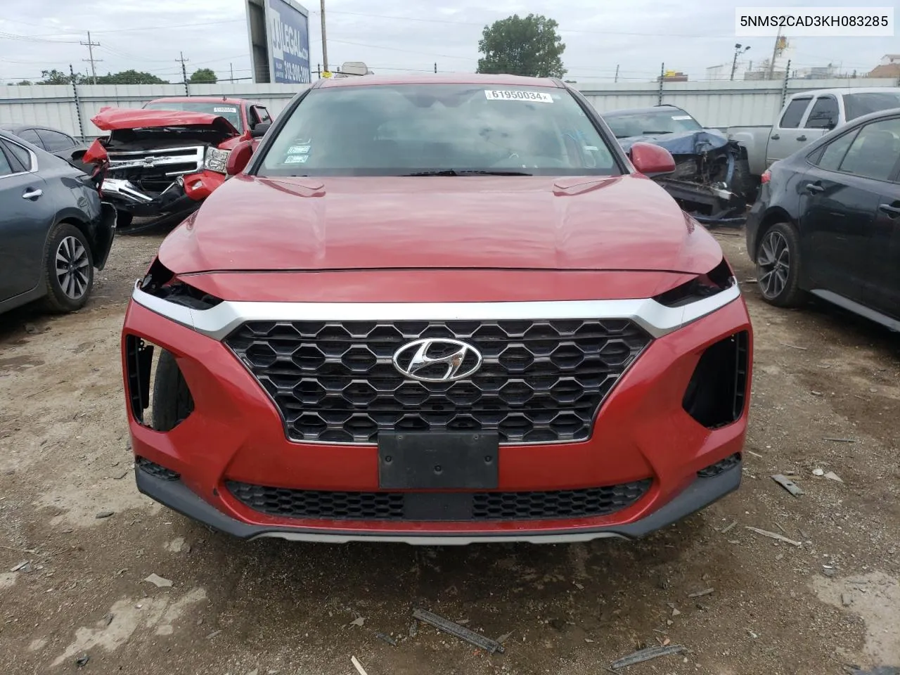 2019 Hyundai Santa Fe Se VIN: 5NMS2CAD3KH083285 Lot: 61950034