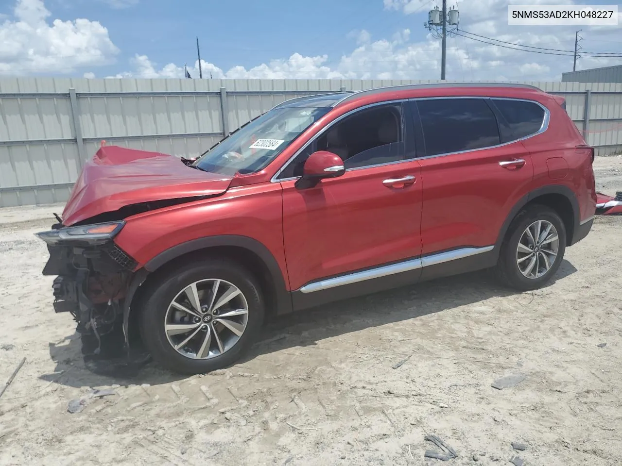 2019 Hyundai Santa Fe Limited VIN: 5NMS53AD2KH048227 Lot: 62302584