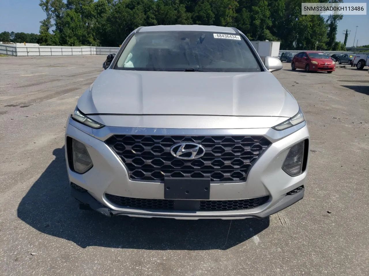 2019 Hyundai Santa Fe Se VIN: 5NMS23AD0KH113486 Lot: 68436434