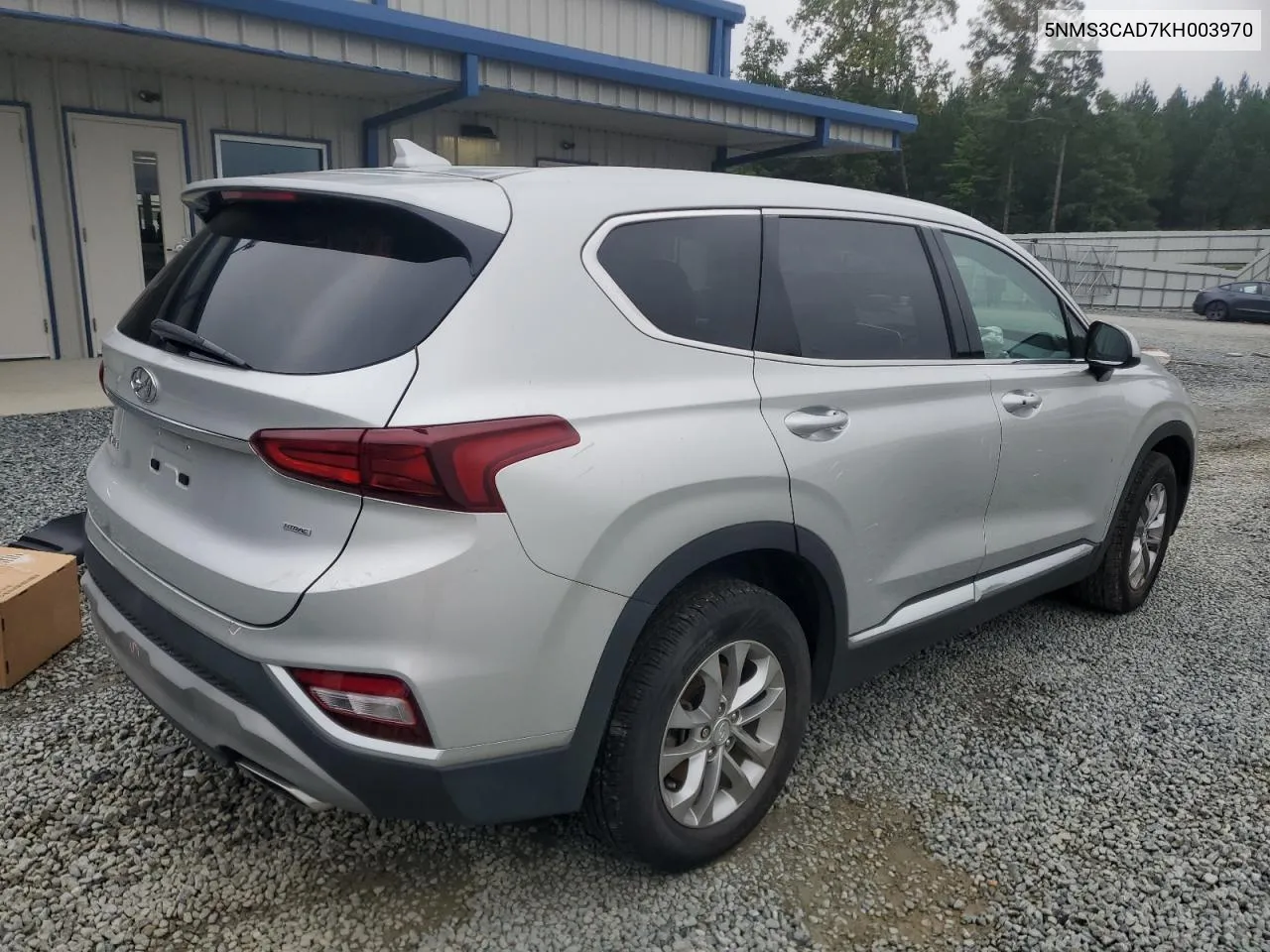 2019 Hyundai Santa Fe Sel VIN: 5NMS3CAD7KH003970 Lot: 68897164