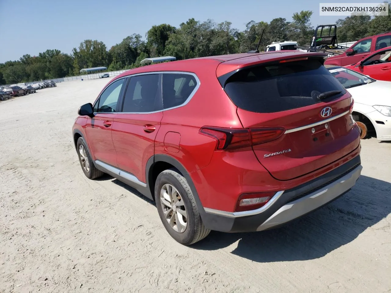 2019 Hyundai Santa Fe Se VIN: 5NMS2CAD7KH136294 Lot: 69250804