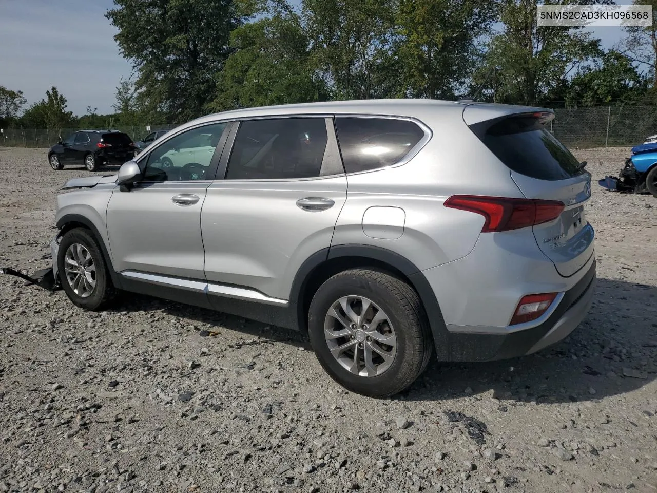 2019 Hyundai Santa Fe Se VIN: 5NMS2CAD3KH096568 Lot: 69705814