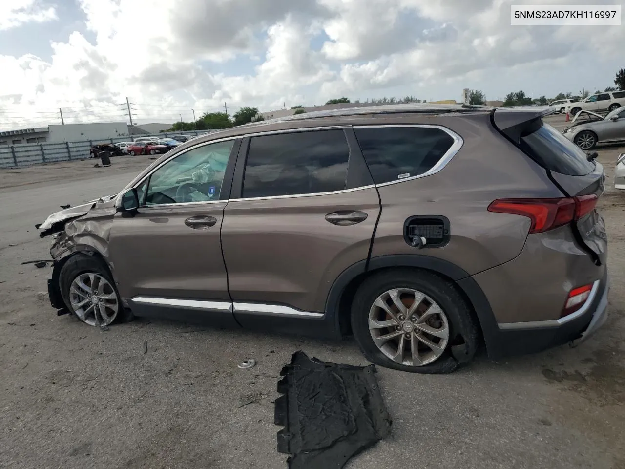 5NMS23AD7KH116997 2019 Hyundai Santa Fe Se