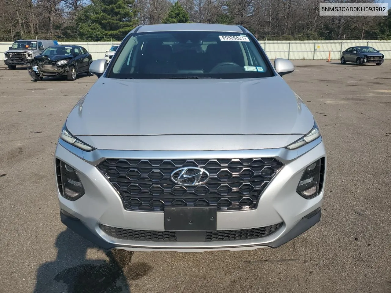 2019 Hyundai Santa Fe Sel VIN: 5NMS3CAD0KH093902 Lot: 69935824