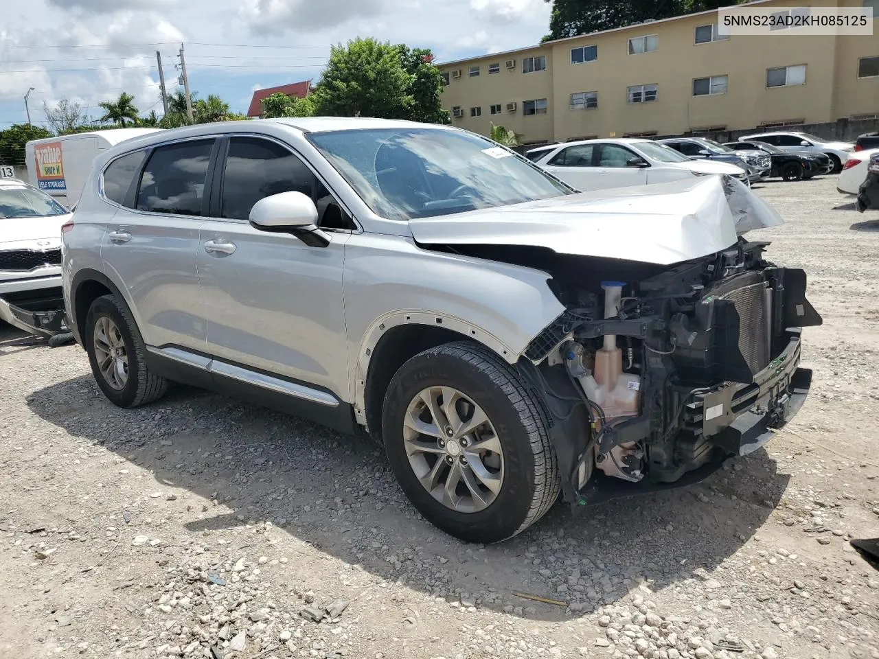 2019 Hyundai Santa Fe Se VIN: 5NMS23AD2KH085125 Lot: 70602174