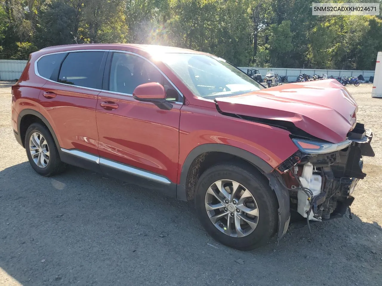 2019 Hyundai Santa Fe Se VIN: 5NMS2CADXKH024671 Lot: 70699374