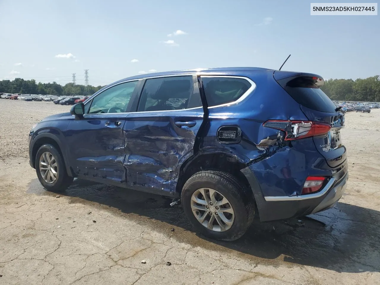 2019 Hyundai Santa Fe Se VIN: 5NMS23AD5KH027445 Lot: 70831584