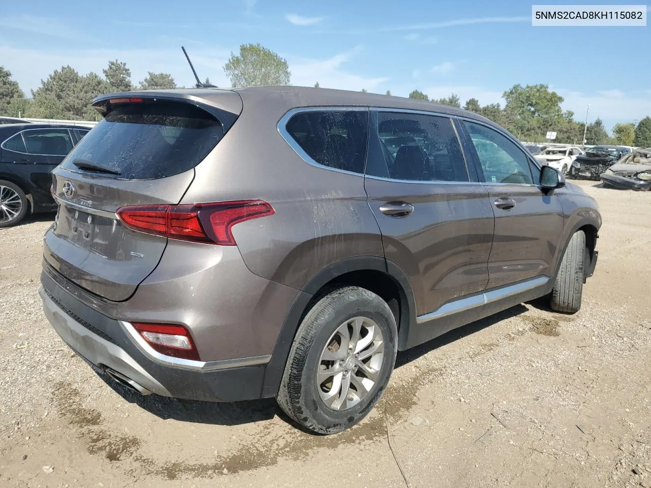 2019 Hyundai Santa Fe Se VIN: 5NMS2CAD8KH115082 Lot: 71092354