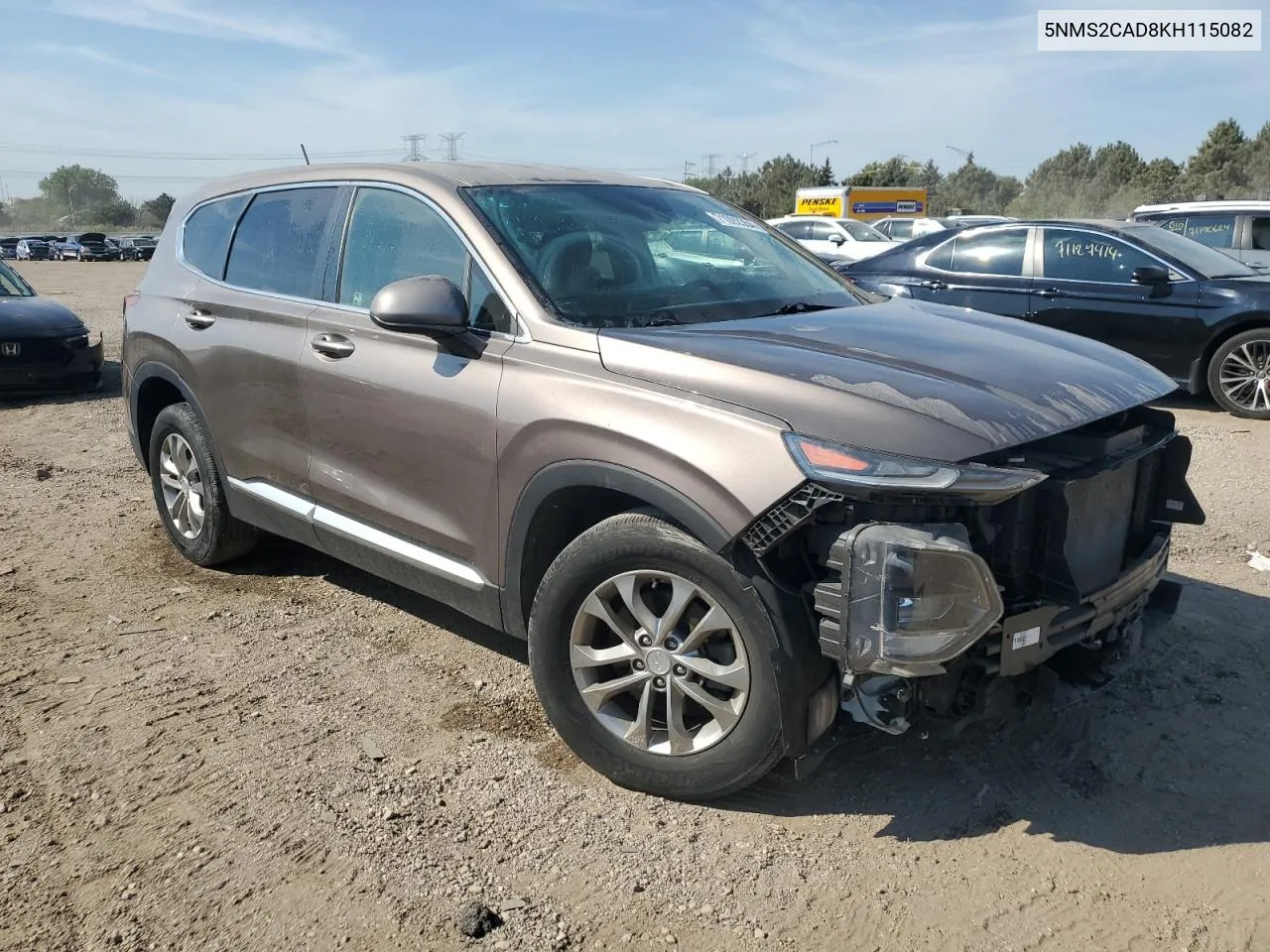 2019 Hyundai Santa Fe Se VIN: 5NMS2CAD8KH115082 Lot: 71092354