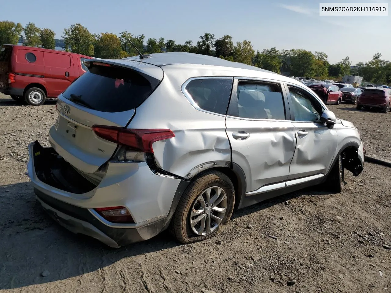 2019 Hyundai Santa Fe Se VIN: 5NMS2CAD2KH116910 Lot: 71164464