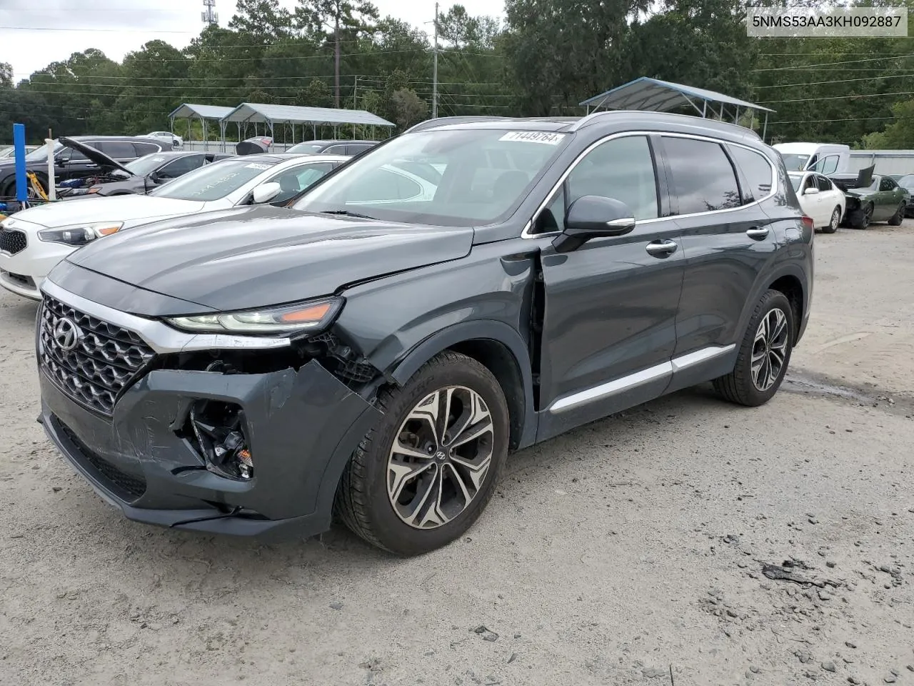 2019 Hyundai Santa Fe Limited VIN: 5NMS53AA3KH092887 Lot: 71449764