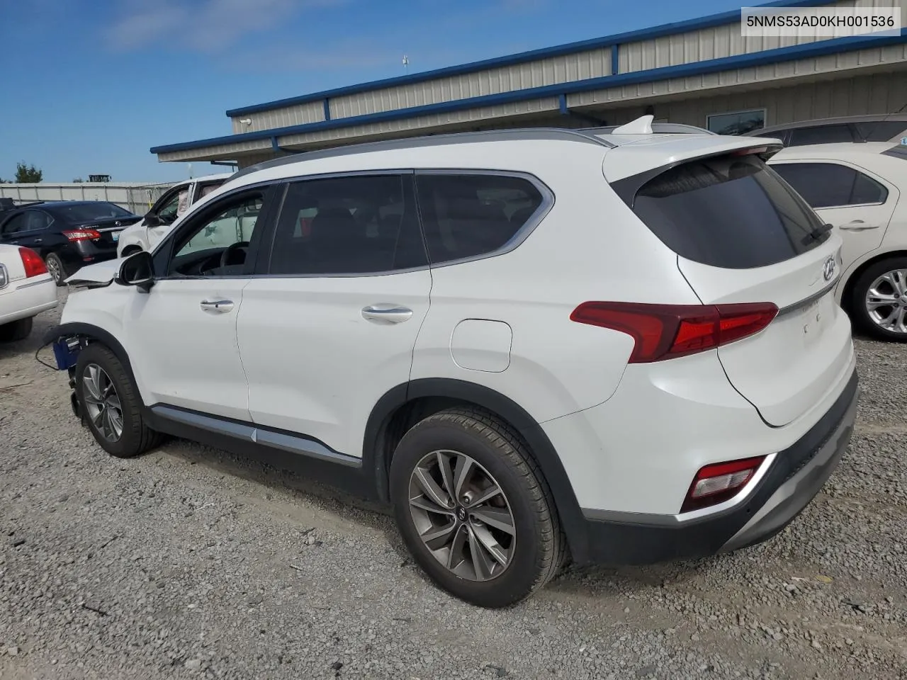 2019 Hyundai Santa Fe Limited VIN: 5NMS53AD0KH001536 Lot: 71459494