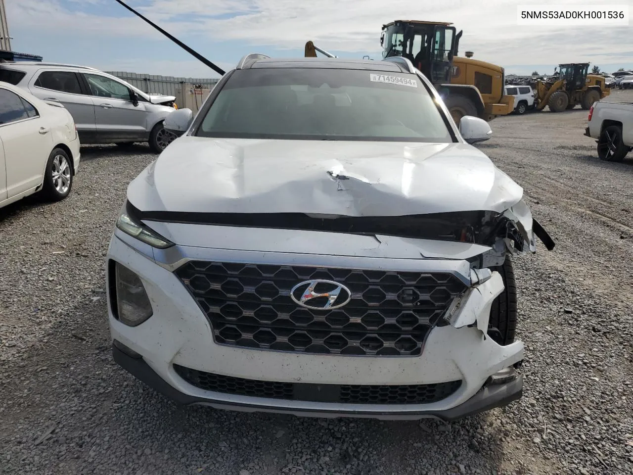 2019 Hyundai Santa Fe Limited VIN: 5NMS53AD0KH001536 Lot: 71459494