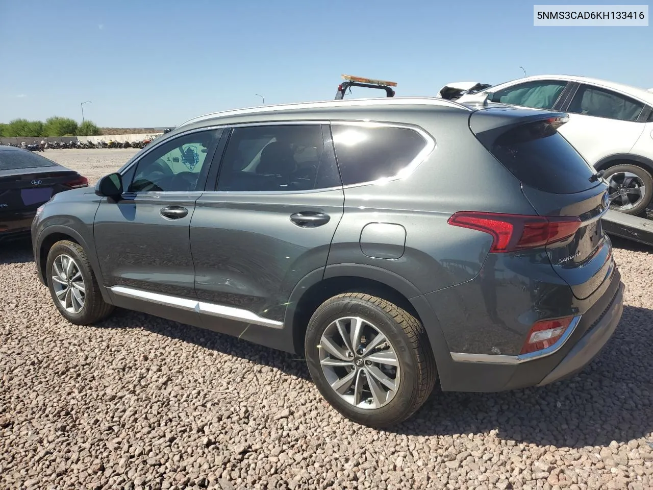 5NMS3CAD6KH133416 2019 Hyundai Santa Fe Sel