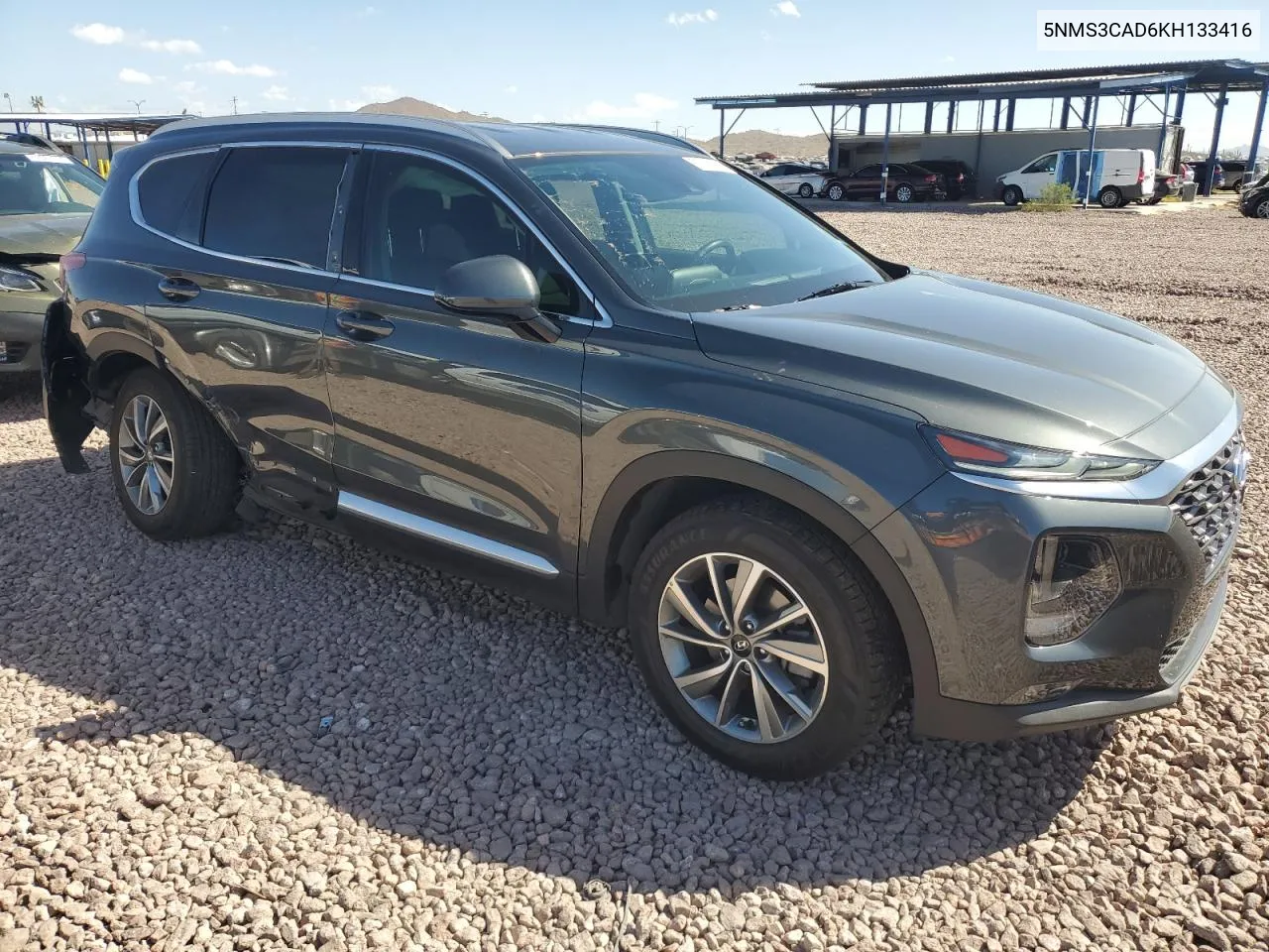 2019 Hyundai Santa Fe Sel VIN: 5NMS3CAD6KH133416 Lot: 72005804