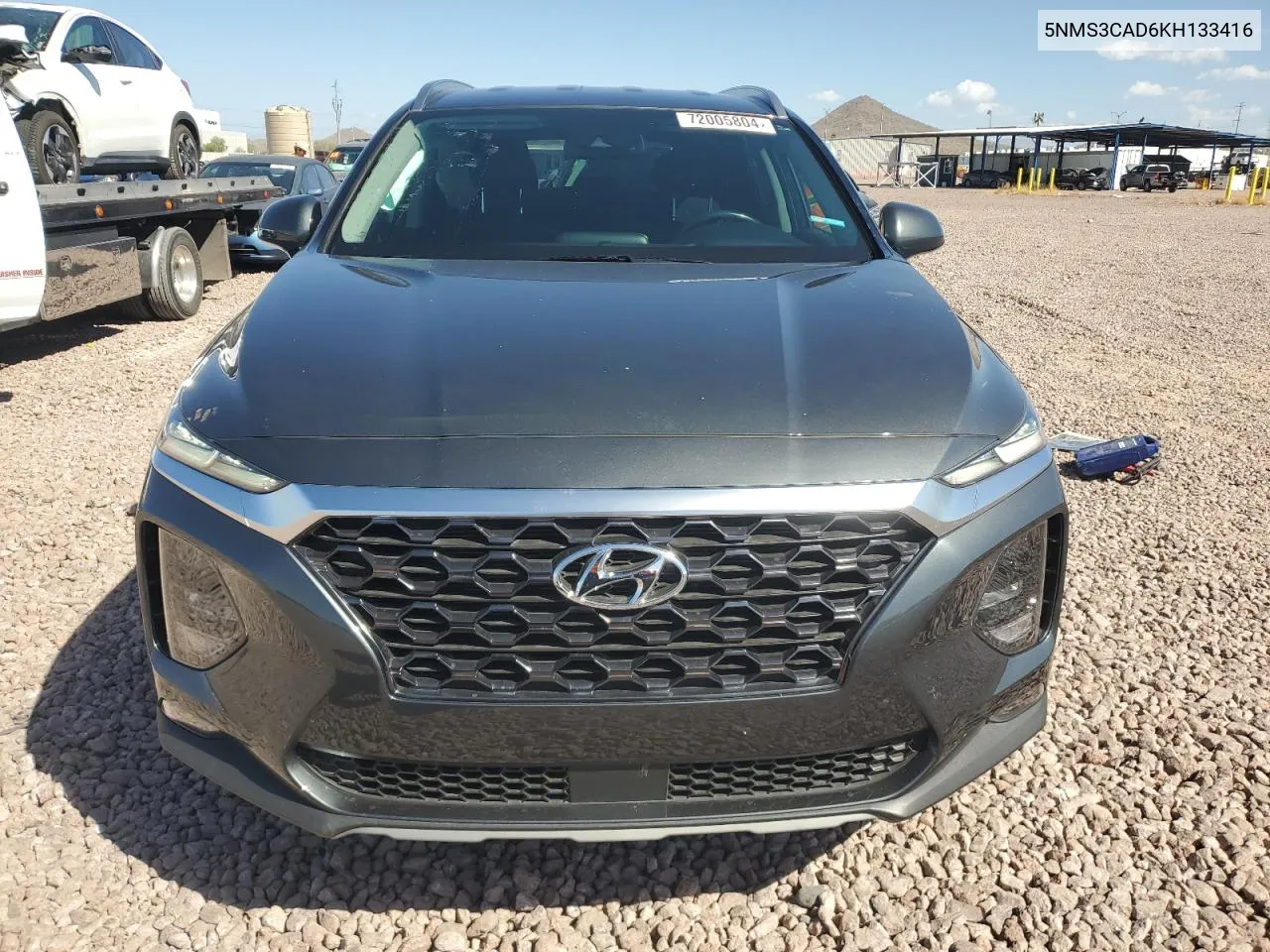 2019 Hyundai Santa Fe Sel VIN: 5NMS3CAD6KH133416 Lot: 72005804