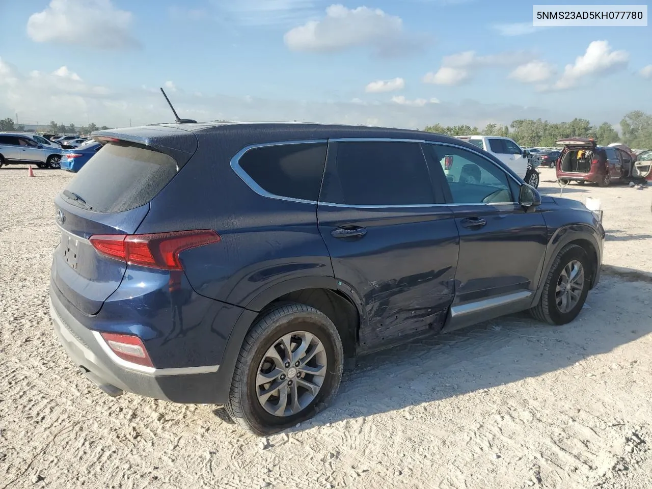 2019 Hyundai Santa Fe Se VIN: 5NMS23AD5KH077780 Lot: 72042684