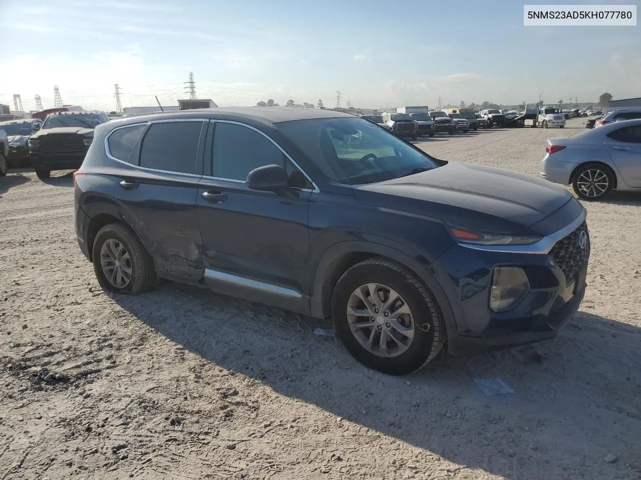 2019 Hyundai Santa Fe Se VIN: 5NMS23AD5KH077780 Lot: 72042684