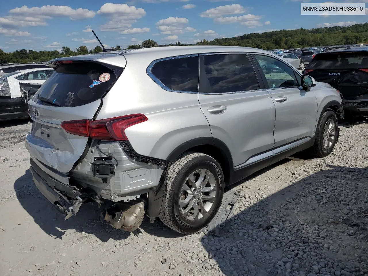 2019 Hyundai Santa Fe VIN: 5NMS23AD5KH038610 Lot: 72150564