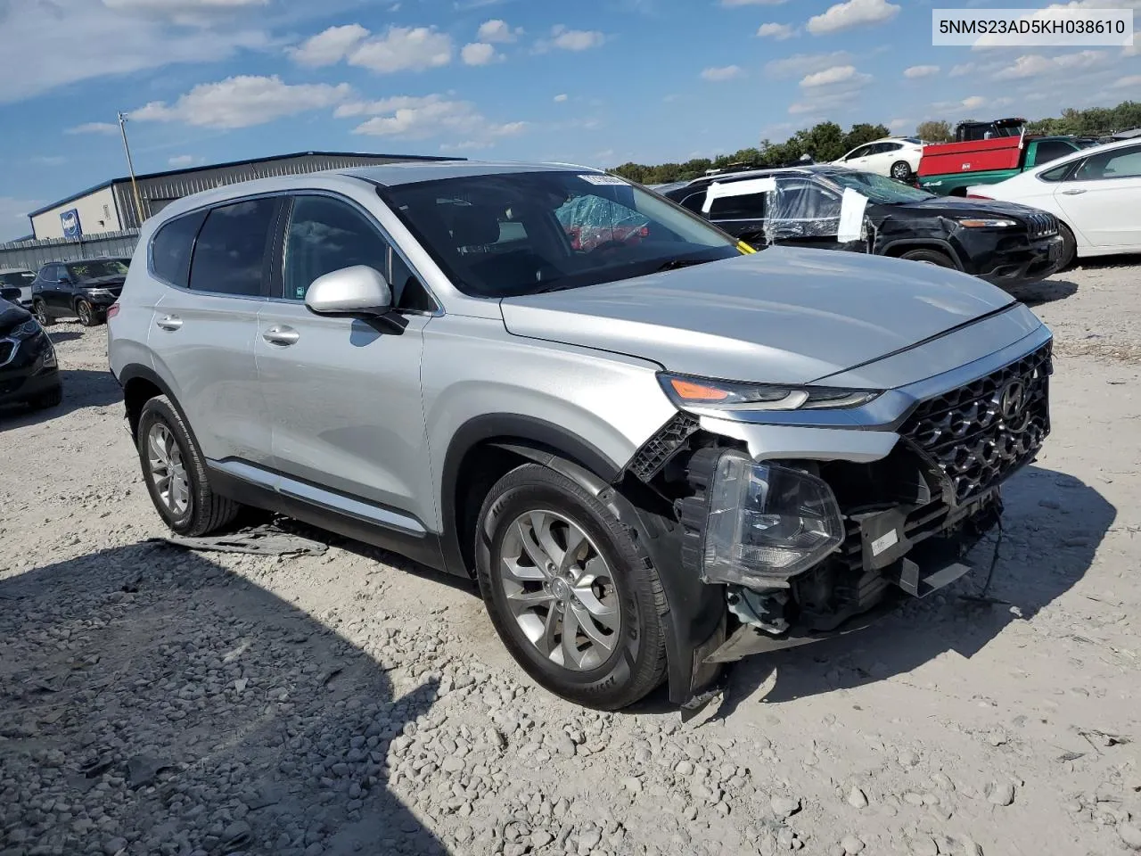 2019 Hyundai Santa Fe VIN: 5NMS23AD5KH038610 Lot: 72150564