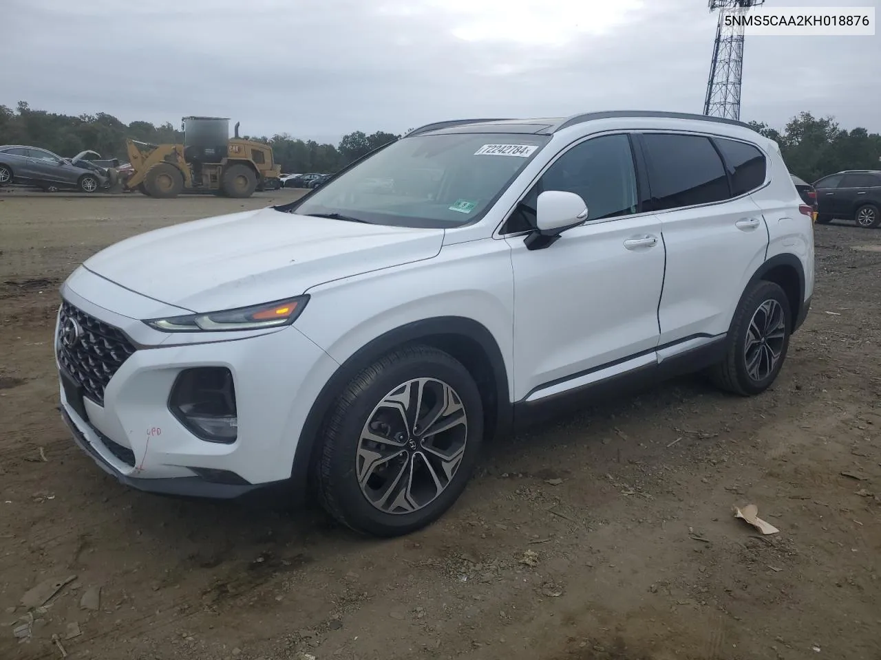 2019 Hyundai Santa Fe Limited VIN: 5NMS5CAA2KH018876 Lot: 72242784