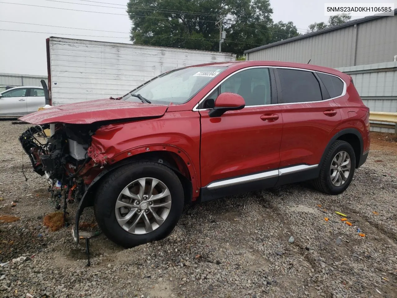 2019 Hyundai Santa Fe Se VIN: 5NMS23AD0KH106585 Lot: 72380204