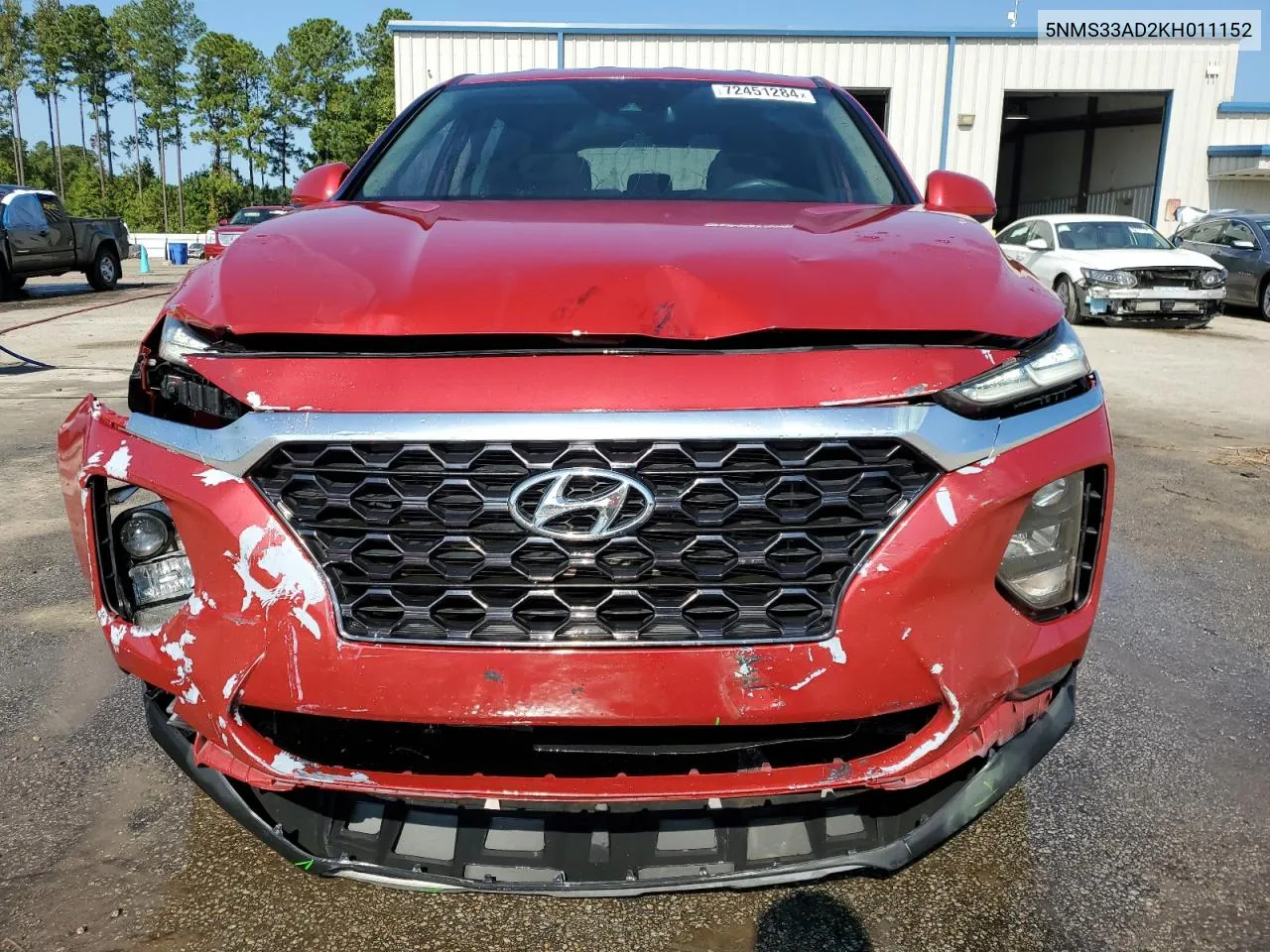 2019 Hyundai Santa Fe Sel VIN: 5NMS33AD2KH011152 Lot: 72451284