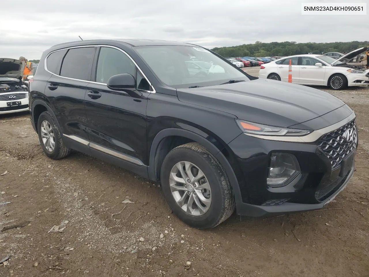 2019 Hyundai Santa Fe Se VIN: 5NMS23AD4KH090651 Lot: 72600114