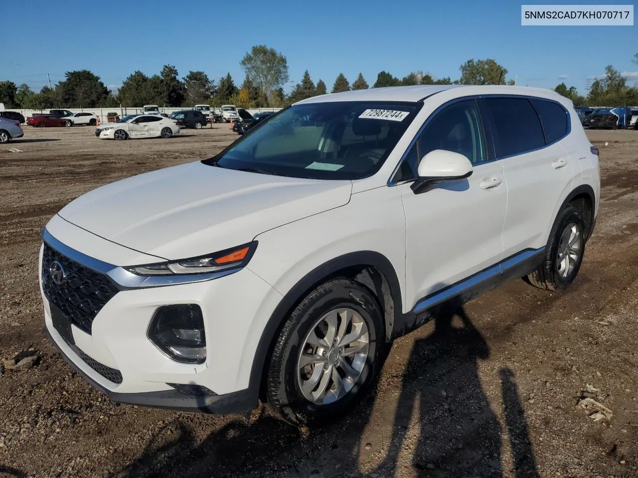 2019 Hyundai Santa Fe Se VIN: 5NMS2CAD7KH070717 Lot: 72987244