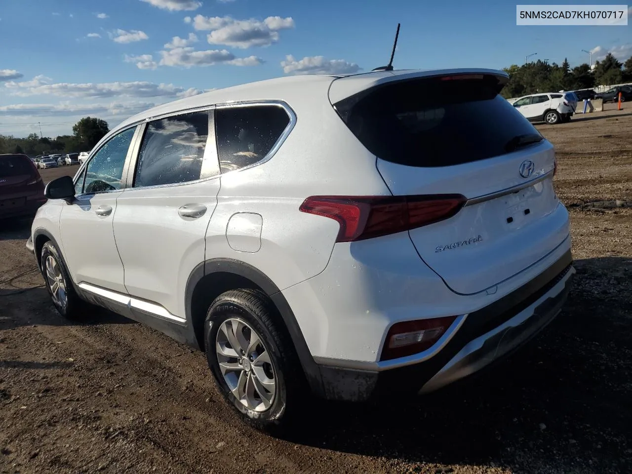 2019 Hyundai Santa Fe Se VIN: 5NMS2CAD7KH070717 Lot: 72987244