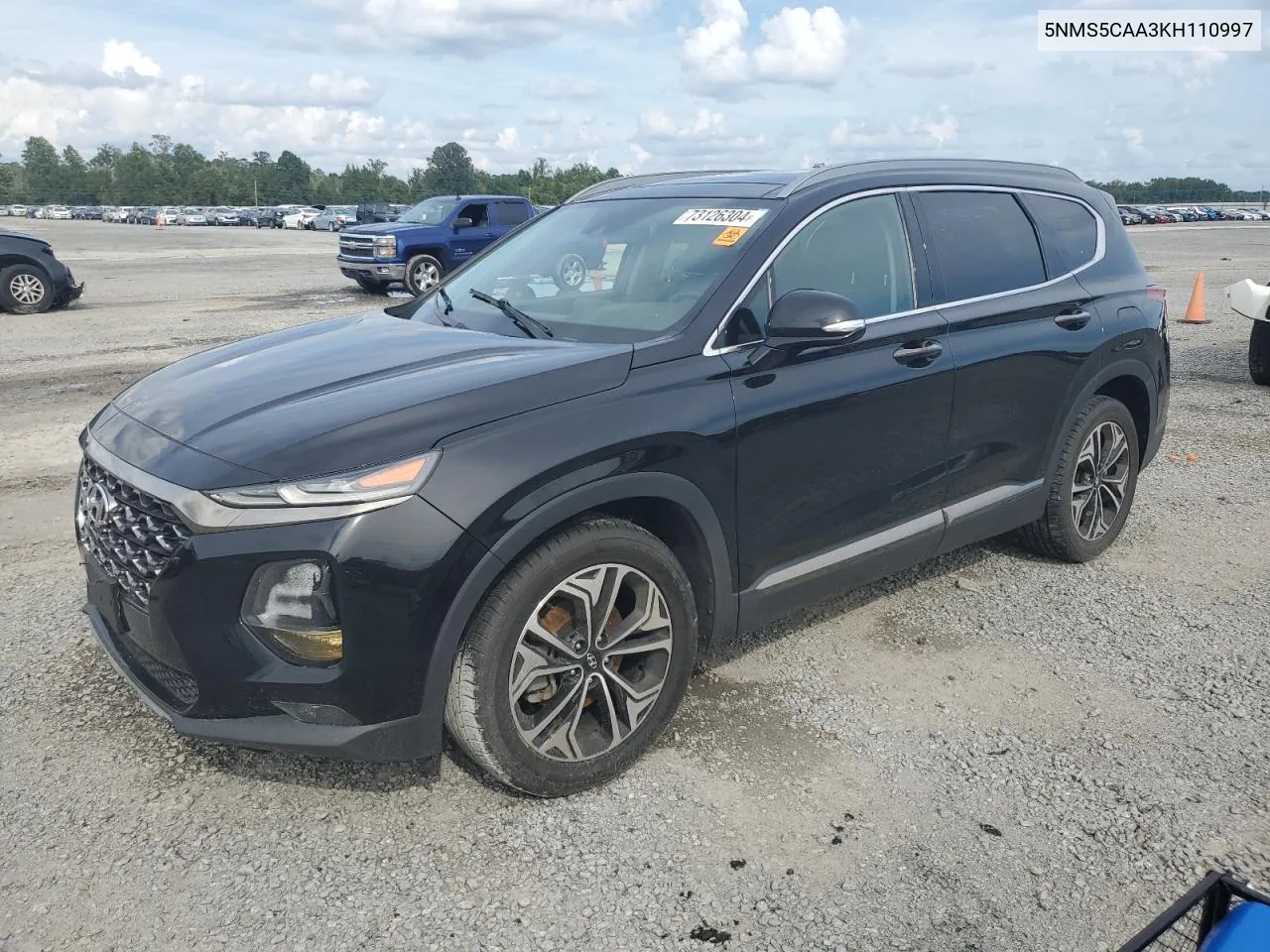 2019 Hyundai Santa Fe Limited VIN: 5NMS5CAA3KH110997 Lot: 73126304