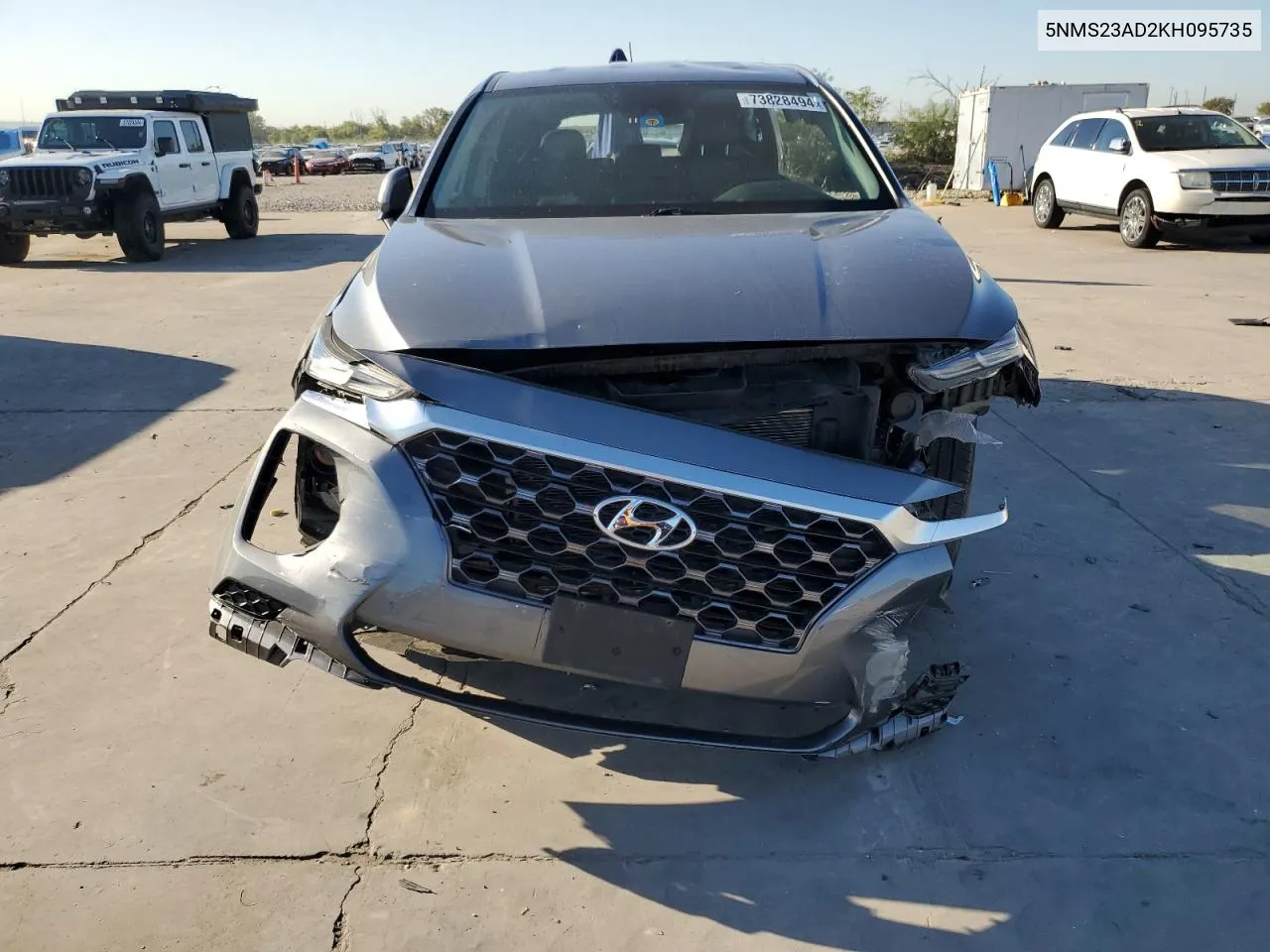 2019 Hyundai Santa Fe Se VIN: 5NMS23AD2KH095735 Lot: 73828494