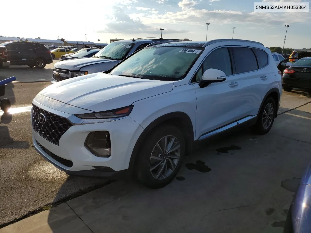 2019 Hyundai Santa Fe Limited VIN: 5NMS53AD4KH053364 Lot: 73961504