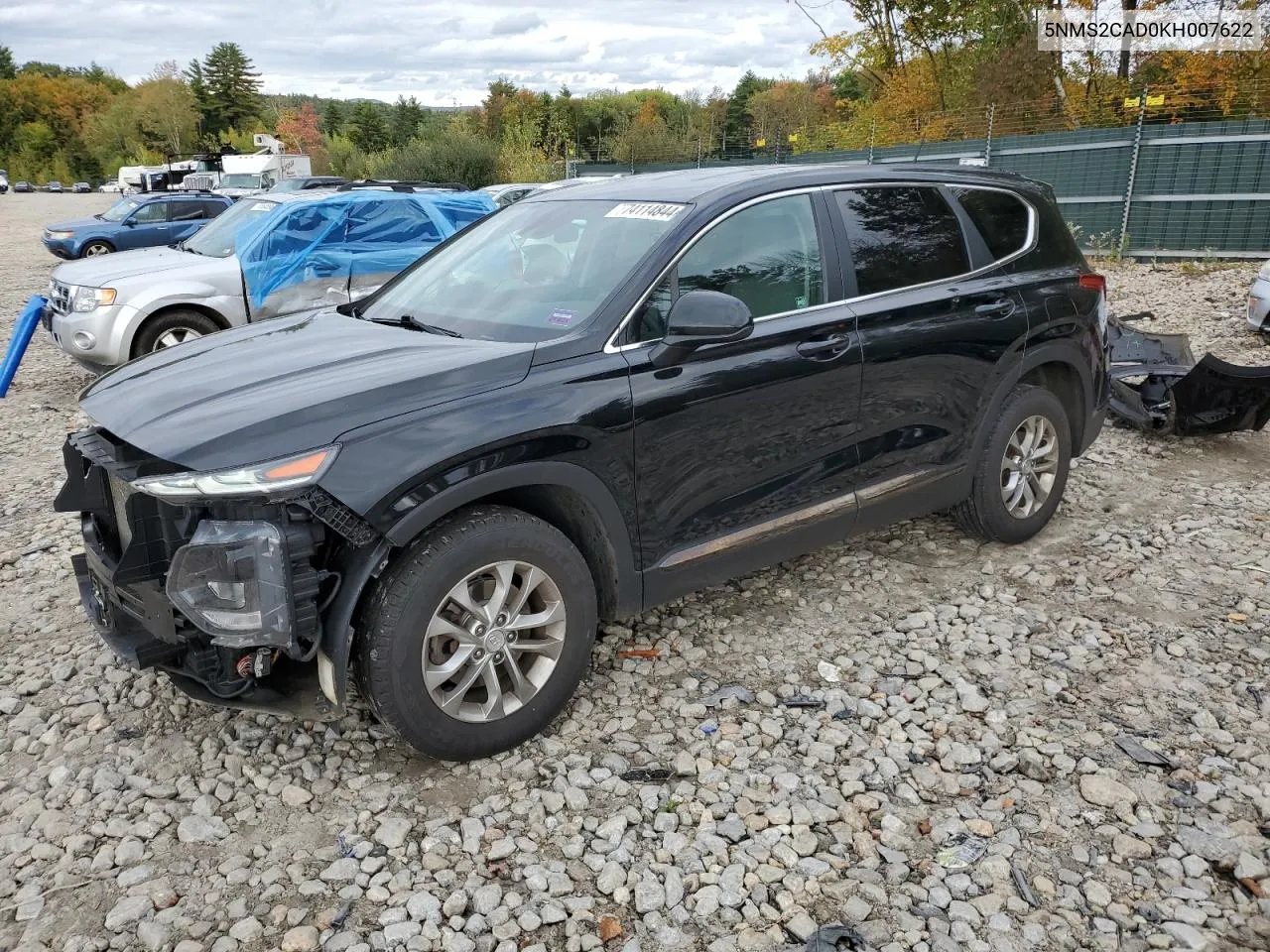 2019 Hyundai Santa Fe Se VIN: 5NMS2CAD0KH007622 Lot: 74114844