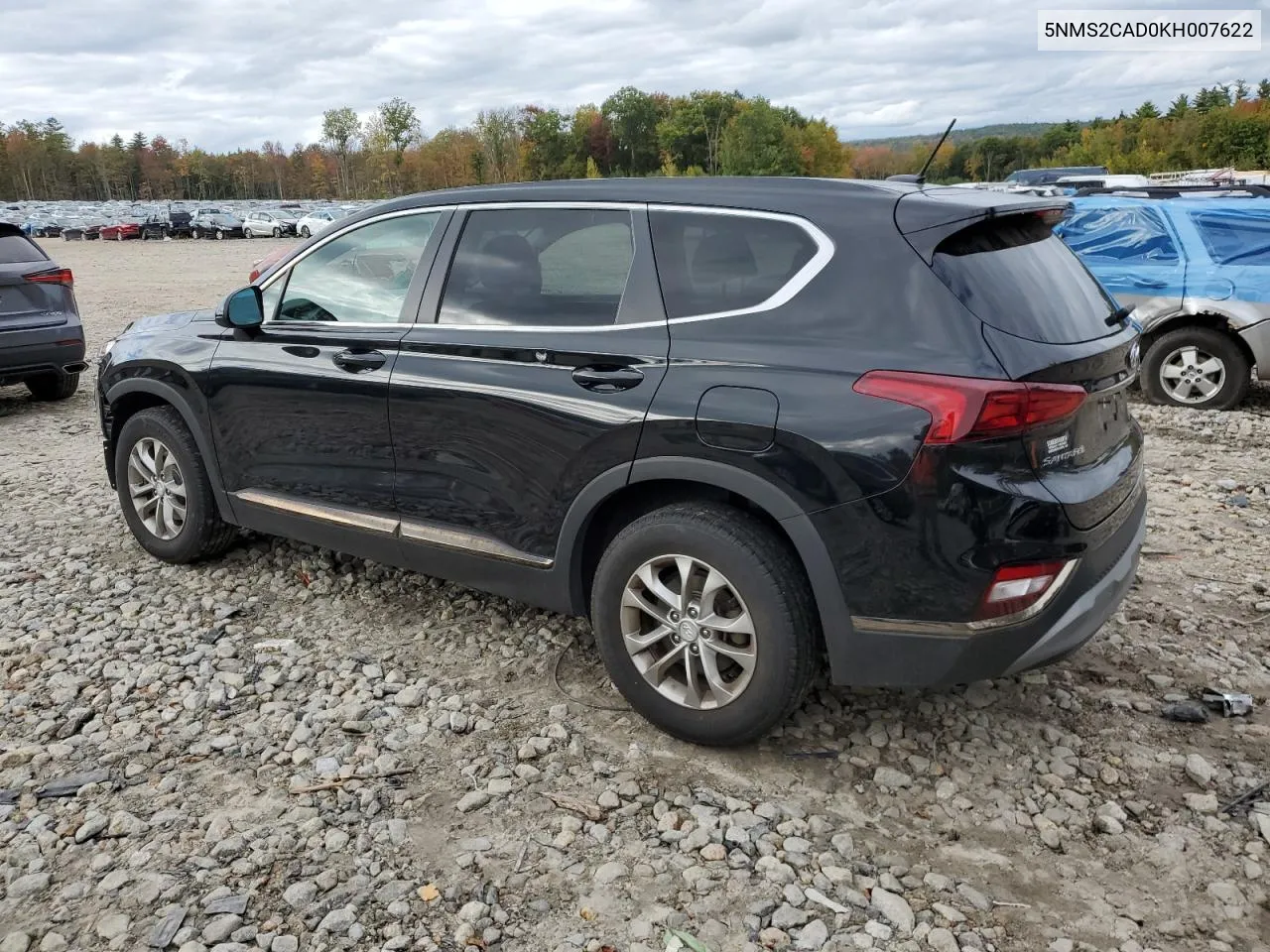 2019 Hyundai Santa Fe Se VIN: 5NMS2CAD0KH007622 Lot: 74114844